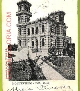 af2558 - URUGUAY - VINTAGE POSTCARD - MONTEVIDEO - Villa Rubio - 1902