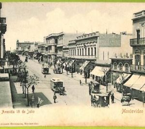 af2607 - URUGUAY - VINTAGE POSTCARD - MONTEVIDEO - Avenida 18 de Julio
