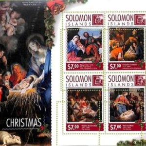 A8558- SOLOMON -ERROR MISPERF Stamp Sheet - 2014 CHRISTMAS RELIGIONS