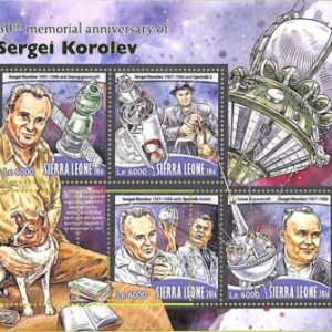A8493 - SIERRA LEONE -ERROR MISPERF  Stamp Sheet - 2016 SPACE SERGEY KOROLEV
