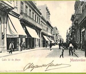 af2648 - URUGUAY - VINTAGE POSTCARD - MONTEVIDEO -  Calle 25 de Mayo - 1902