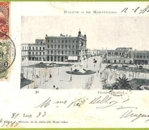 af2651 - URUGUAY - VINTAGE POSTCARD - MONTEVIDEO - Plaza  Libertad - 1903