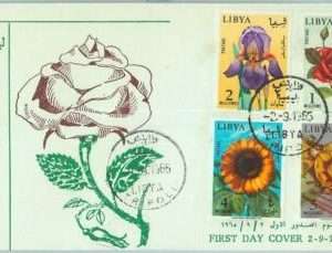 67460 -  LIBYA - Postal History -   FDC COVER   1965  -  ORCHIDS  Flowers ROSES