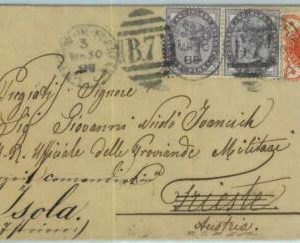 BK0809 - GB - POSTAL HISTORY - SG # 172 Pair + 197 on COVER to ITALY 1898