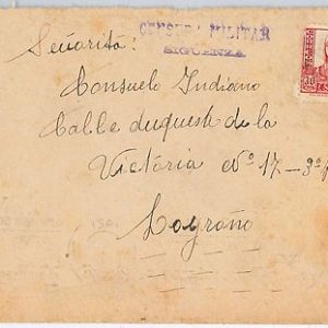 41553 SPAIN - POSTAL HISTORY - GUERRA CIVIL cover Military censor SIGUENZA S89 6