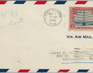 60160 - USA -  First Flight COVER: C.A.M. 22  not quoted in AMC - FORTWORTH TX