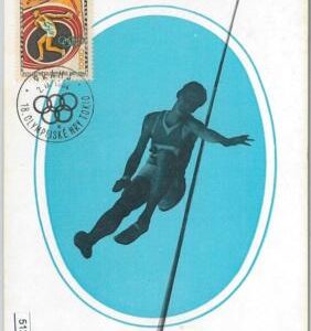51296 - Czechoslovakia - MAXIMUM CARD - 1964 OLYMPIC GAMES in TOKYO: Pole vault