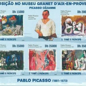 M1598 - S TOME & PRINCIPE - 2009, IMPERF stamp SHEET: Picasso, Cezanne, Art