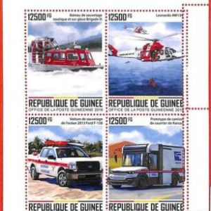 A1986 - GUINEA, ERROR: IMPERF, M/S - 2019 Vehículos Especiales y Rescate,...