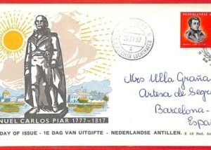 aa3573 - DUTCH  ANTILLEN - POSTAL HISTORY - FDC COVER to SPAIN 1967 Manuel Piar