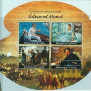 M1530 - NIGER, ERROR, 2014 HOJA MISSPERF: Edouard Manet, Art