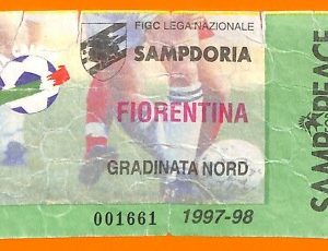 C0730 - Vecchio BIGLIETTO PARTITA CALCIO - SAMPDORIA VS FIORENTINA