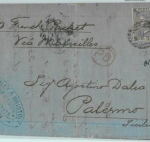 BK0722 - GB Great Brittain -  POSTAL HISTORY -  COVER to ITALY  1865