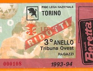 C0760 - Vecchio BIGLIETTO PARTITA CALCIO - TORINO VS LECCE