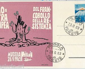 64046  - CARTOLINA d'Epoca - TRIESTE provincia : MUGGIA - PUBBLICITARIA 1963