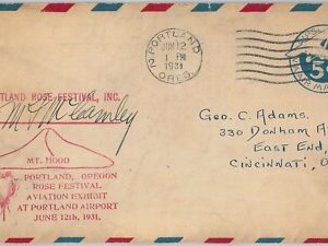 46658 -  USA - POSTAL HISTORY:  Portland ROSE festival 1931 AIR CIRCUS  Flowers