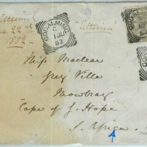 BK0781 - GB - POSTAL HISTORY - SG # 161 on COVER: Goldaming to SOUTH AFRICA 1882