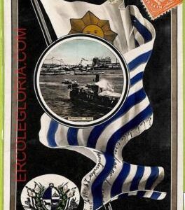 af2831 - URUGUAY - VINTAGE POSTCARD - FLAG, 1907