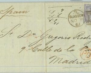 BK0748 - GB - POSTAL HISTORY - Six pence on COVER from GLASGOW to SPAIN 1861