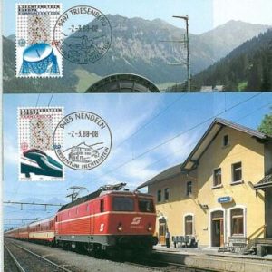 14735  - LIECHTENSTEIN  - MAXIMUM CARD - EUROPA  - TRAINS : 1988