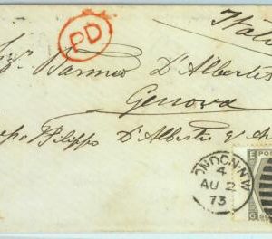 BK0768 - GB - POSTAL HISTORY - COVER from LONDON to Genova,  ITALY 1873