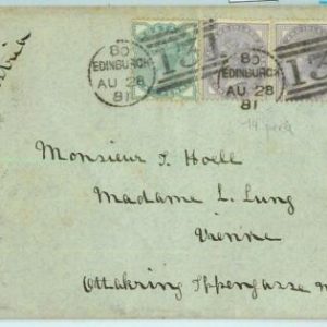 BK0824 - GB - POSTAL HISTORY -  COVER from EDINBURGH to AUSTRIA 1881