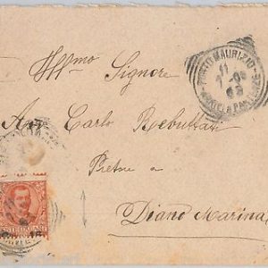 55583 - ITALIA REGNO - STORIA POSTALE :  Sass 79g - VARIETA'  su BUSTA 1906