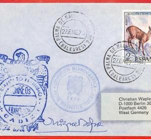 aa3206  - SPAIN - POSTAL HISTORY - SPECIAL POSTMARK: Hydrography ANIMALS 1973