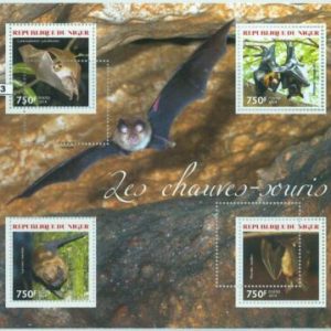 M1543 - NIGER, ERROR, 2014 MISSPERF SHEET: Bats, Animals