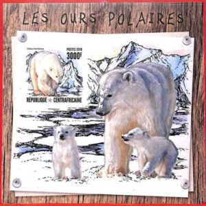 A3916 - Central African Rep - ERROR IMPERF, Souvenir sheet: 2016, Polar Bears