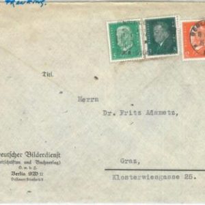 69965 - GERMANY - POSTAL HISTORY - 3 Colour franking COVER  1932 postmark BUS