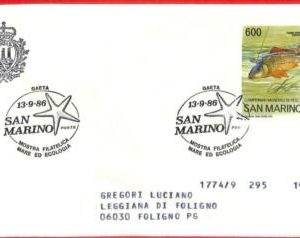 aa3191 - SAN MARINO  - POSTAL HISTORY - SPECIAL POSTMARK 1986 - FISHING ecology