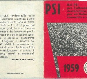 73706 - vintage document  TESSERA D'EPOCA - Partito SOCIALISTA ITALIANO 1959
