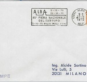 56713 - GASTRONOMY: Mushrooms -  ITALY -  POSTAL HISTORY: Postmark on COVER 1975