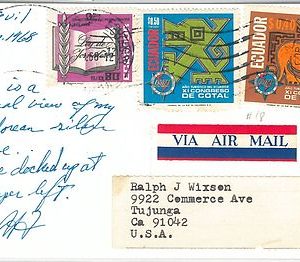 56707 -  ANIMALS: Dogs - Ecuador -  POSTAL HISTORY: Stamps on POSTCARD 1968