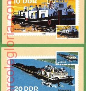 ag7464b - GERMANY DDR - Set of 6   MAXIMUM CARD - 20.10.1981 - Transport BOATS