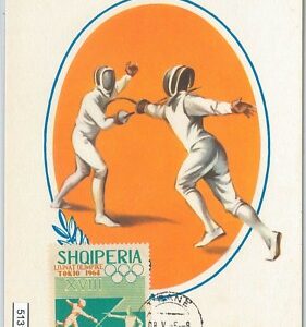51316 -  ALBANIA  - MAXIMUM CARD - 1964 OLYMPIC GAMES in TOKYO: FENCING Shooting