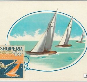 51322 -  ALBANIA  - MAXIMUM CARD - 1964 OLYMPIC GAMES in TOKYO: Swimming SAILING
