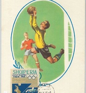 51325 -  ALBANIA - MAXIMUM CARD - 1964 OLYMPIC GAMES: FOOTBALL Water Polo