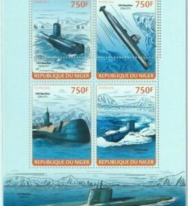 M1561 - NIGER, ERROR, 2014 MISSPERF SHEET: Submarines, Boats, USS Nautilus
