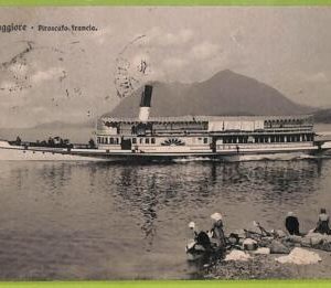 af7470 - VINTAGE POSTCARD -1913 -  Lago Maggiore - SHIP French steamship NAVI