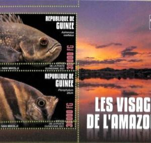 A7986 - REP.GUINEE - ERROR MISPERF  Stamp Sheet -2021 FISHES