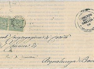 31025  REGNO - STORIA POSTALE : L14 COPPIA su circolare da CASALMAGGIORE CREMONA