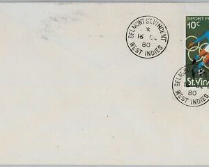 39835  ST VINCENT  -  POSTAL HISTORY - COVER  : BERMONT - FOOTBALL OLYMPICS