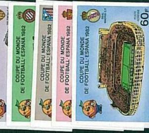 12338 -  CONGO  -  STAMP - INPERF imperf   1982    FOOTBALL set of 5 stamps