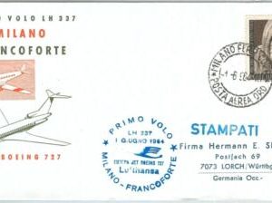 72118 - ITALY - Postal History - FIRST FLIGHT:  Milan - Frankfurt 1964 Lufthansa