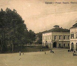 ab2372 CARTOLINA D'EPOCA GENOVA  Provincia : Carcare - Piazza Sapeto