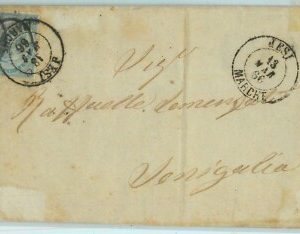 97441 - REGNO - STORIA POSTALE - BUSTA da JESI Iesi a SENIGALIA 1866