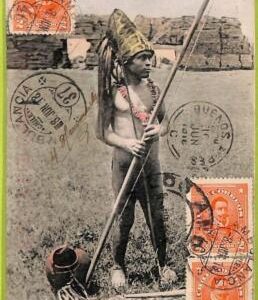 af1516 - CHILE - Vintage Postcard  - Ethnic - 1918
