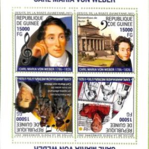 A8041 - REP.GUINEE -ERROR MISPERF Stamp Sheet - MUSICS Carl Maria von Weber
